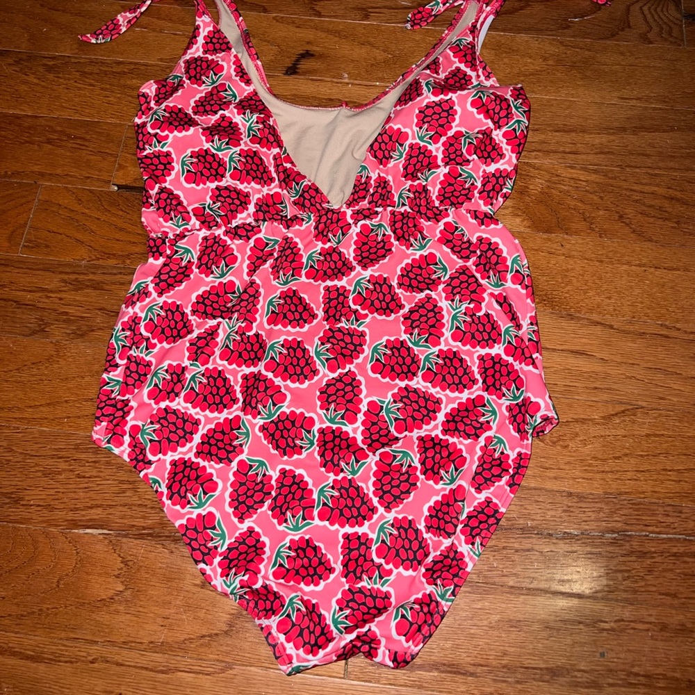 Kortni Jeane Raspberry High-Waisted One Piece Swimsuit